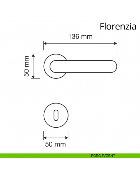 Maniglia per porta Florenzia Linea Calì con rosetta artistica foro patent