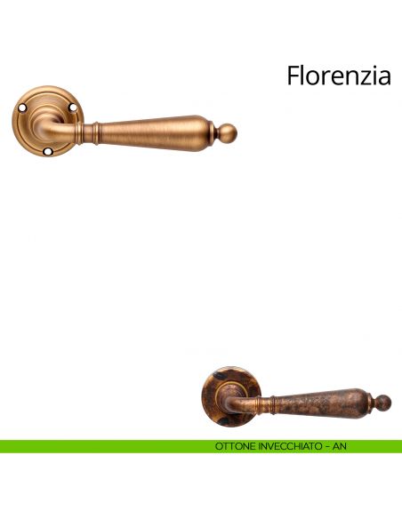 Maniglia per porta Florenzia Linea Calì con viti a vista ottone antichizzato