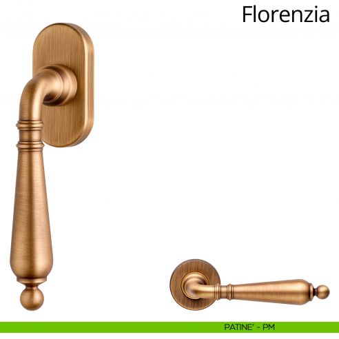 Maniglia per finestra martellina DK Florenzia Linea Calì patinè