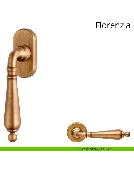 Maniglia per finestra martellina DK Florenzia Linea Calì ottone vibrato