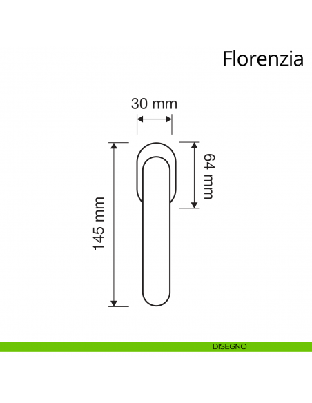 Maniglia per finestra martellina DK Florenzia Linea Calì disegno