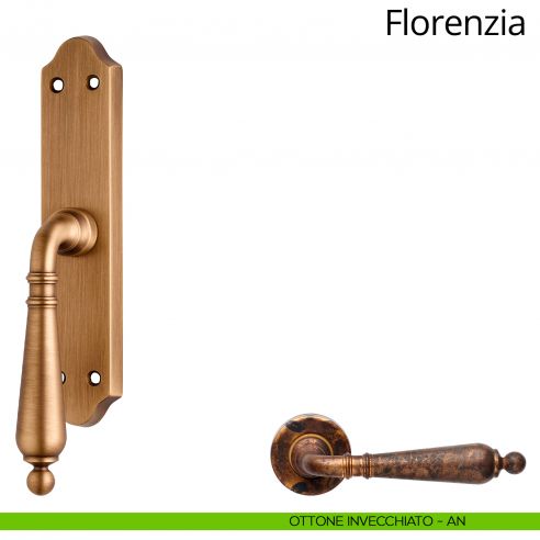 Maniglia per finestra cremonese Florenzia Linea Calì ottone antichizzato