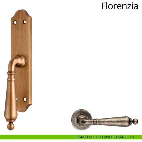 Maniglia per finestra cremonese Florenzia Linea Calì ferro effetto invecchiato
