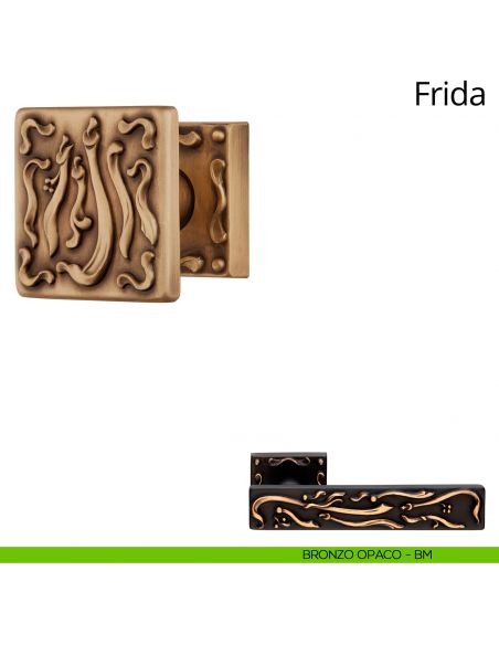 Pomolo per porta fisso Frida Linea Calì bronzo opaco