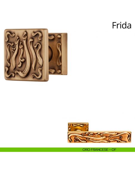 Pomolo per porta fisso Frida Linea Calì oro francese