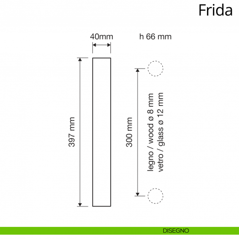 Maniglione per porta dritto Frida Linea Calì