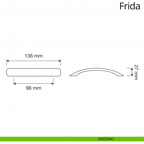 Maniglia per mobile Frida Linea Calì disegno
