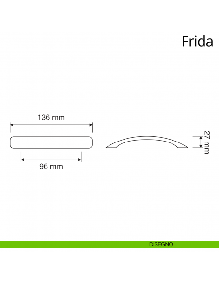 Maniglia per mobile Frida Linea Calì disegno