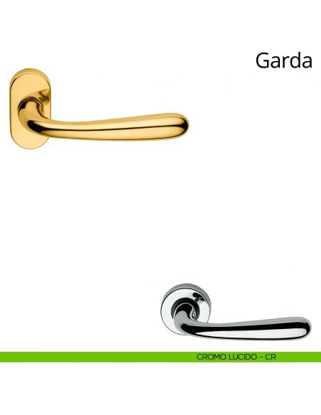 Maniglia per porta interna Garda Linea Calì con rosetta ovale cromo lucido