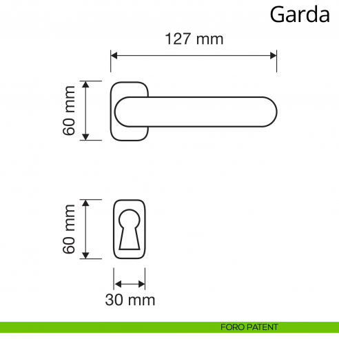 Maniglia per porta interna Garda Linea Calì con rosetta ovale foro patent