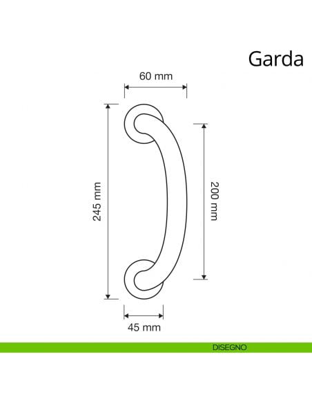 Maniglione per porta Garda Linea Calì disegno
