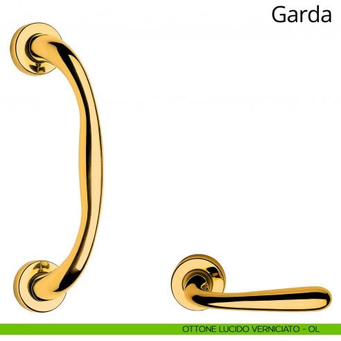 Maniglione per porta Garda Linea Calì ottone lucido verniciato