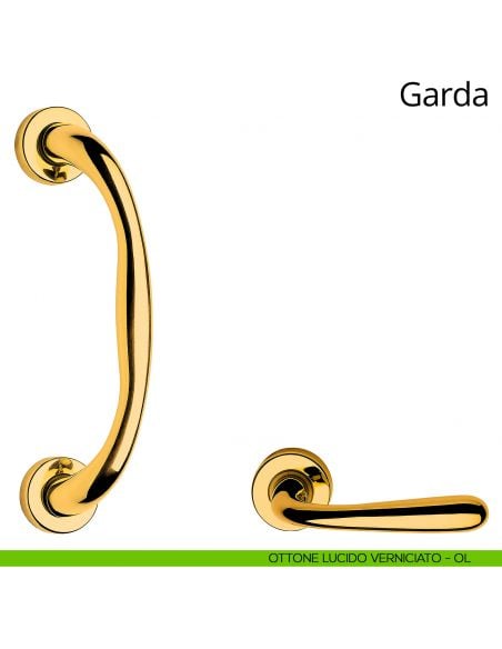 Maniglione per porta Garda Linea Calì ottone lucido verniciato