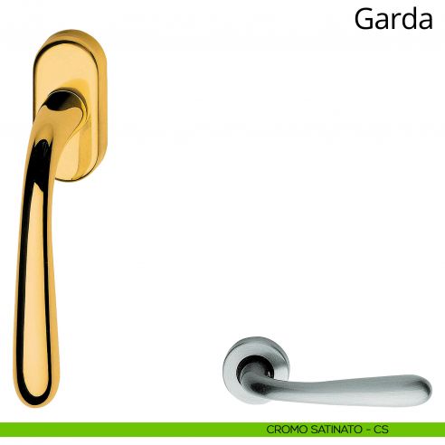 Maniglia per finestra martellina DK Garda Linea Calì cromo satinato