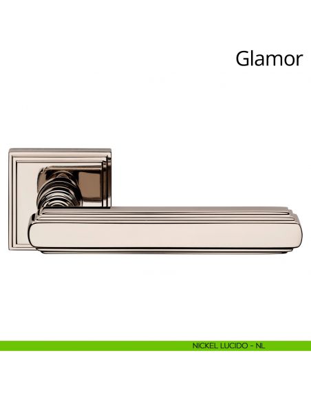 Maniglia per porta interna Glamor Linea Calì nickel lucido