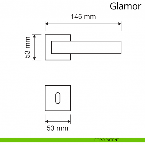 Maniglia per porta interna Glamor Linea Calì foro patent