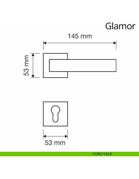Maniglia per porta interna Glamor Linea Calì foro yale
