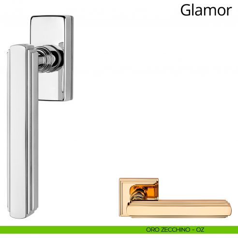 Maniglia per finestra martellina DK Glamor Linea Calì oro zecchino