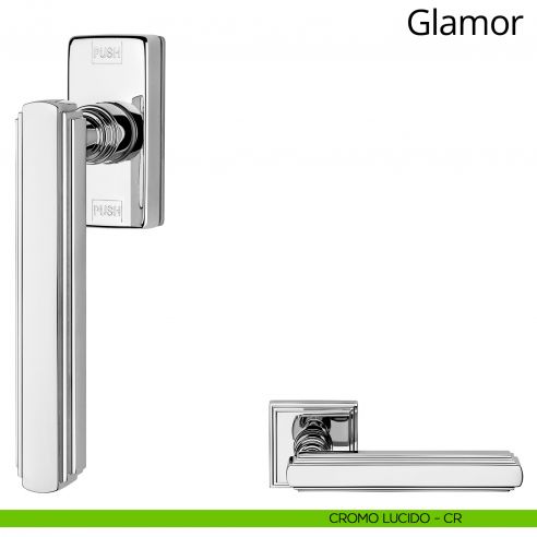 Maniglia per finestra martellina DK antintrusione Glamor Linea Calì cromo lucido