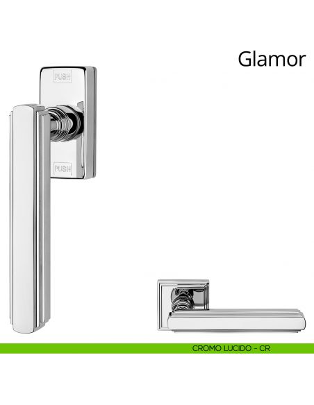 Maniglia per finestra martellina DK antintrusione Glamor Linea Calì cromo lucido