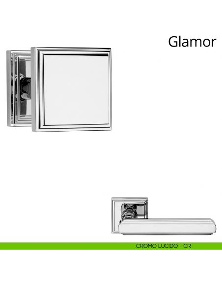 Pomolo per porta fisso Glamour Linea Calì cromo lucido