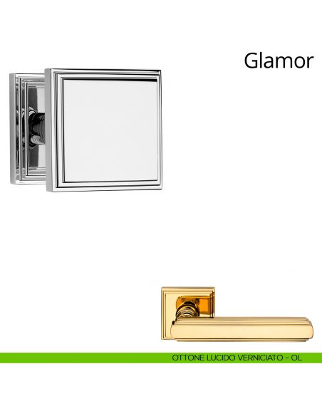 Pomolo per porta fisso Glamour Linea Calì ottone lucido verniciato