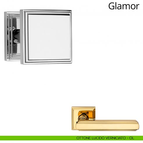 Pomolo per porta girevole Glamor Linea Calì ottone lucido verniciato