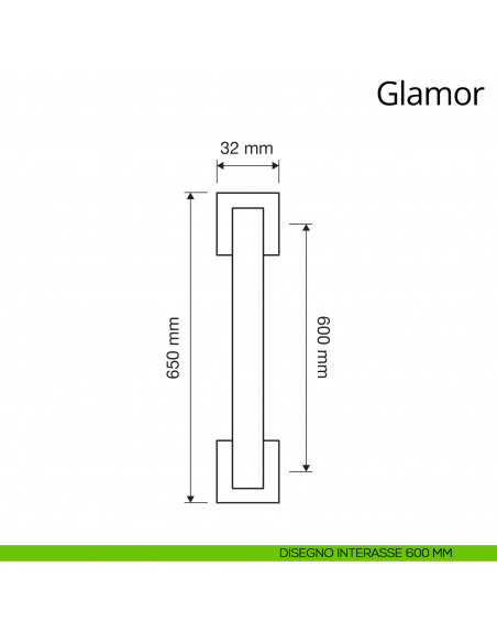 Maniglione per porta dritto Glamor Linea Calì