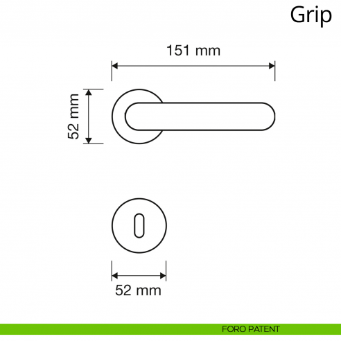 Maniglia per porta interna Grip Linea Calì rosetta tonda tradizionale foro patent