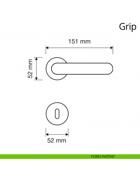 Maniglia per porta interna Grip Linea Calì rosetta tonda tradizionale foro patent