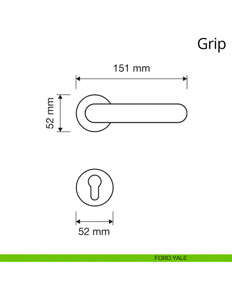 Maniglia per porta interna Grip Linea Calì rosetta tonda tradizionale foro yale