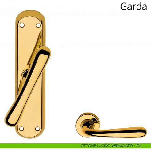 Maniglia per finestra cremonese Garda Linea Calì ottone lucido verniciato