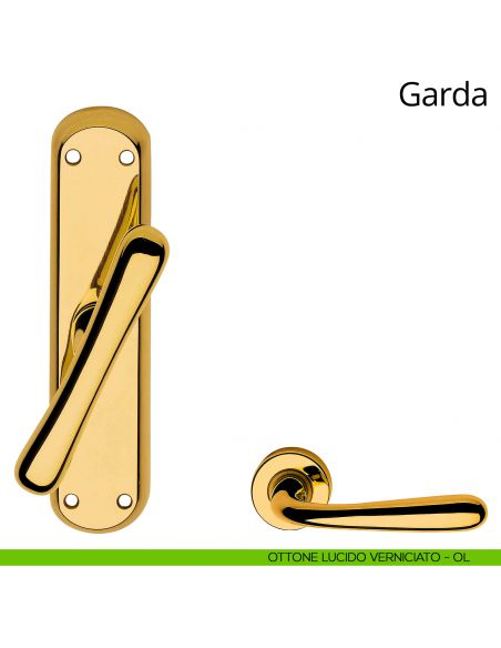 Maniglia per finestra cremonese Garda Linea Calì ottone lucido verniciato