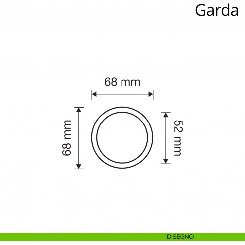 Pomolo per porta fisso Garda Linea Calì disegno