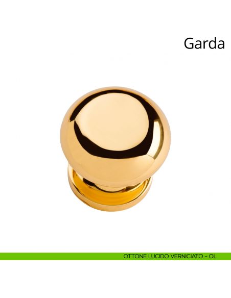 Pomolo per porta fisso Garda Linea Calì ottone lucido verniciato