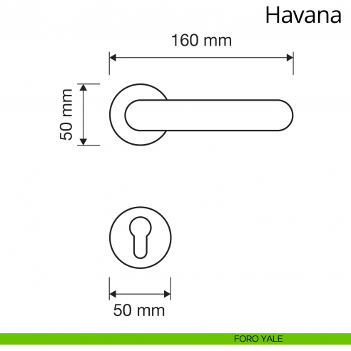 Maniglia per porta interna Havana Linea Calì rosetta tonda foro yale