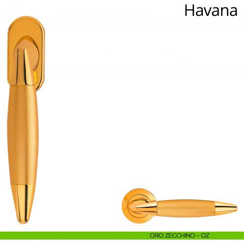 Maniglia per finestra martellina DK Havana Linea Calì oro zecchino
