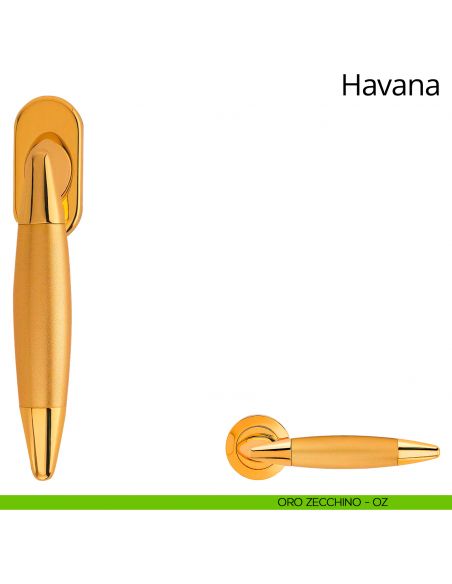 Maniglia per finestra martellina DK Havana Linea Calì oro zecchino