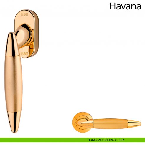 Maniglia per finestra martellina DK antintrusione Havana Linea Calì oro zecchino