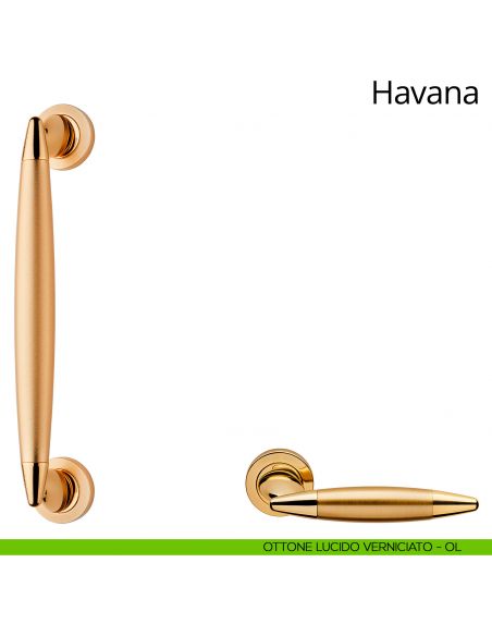Maniglione per porta dritto Havana Linea Calì ottone lucido verniciato