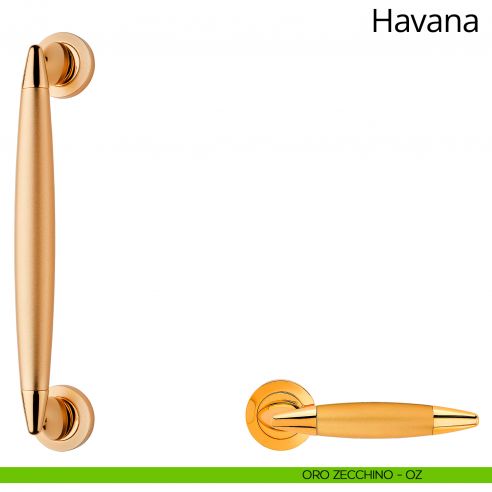 Maniglione per porta dritto Havana Linea Calì oro zecchino