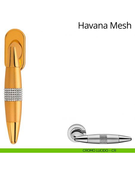 Maniglia per finestra martellina DK con Swarovski Havana Mesh Linea Calì cromo