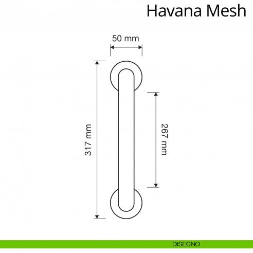 Maniglione per porta dritto con Swarovski Havana Mesh Linea Calì disegno