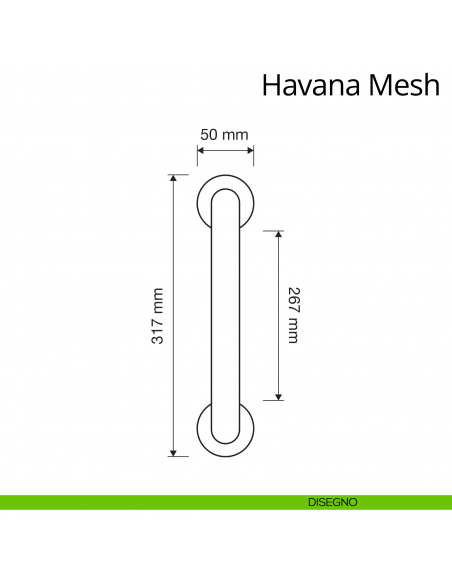Maniglione per porta dritto con Swarovski Havana Mesh Linea Calì disegno