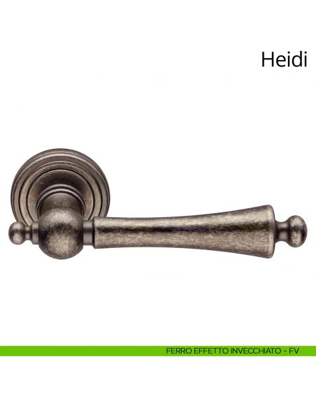 Maniglia per porta interna Heidi Linea Calì rosetta tonda ferro effetto invecchiato