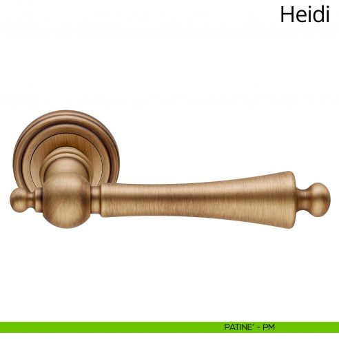 Maniglia per porta interna Heidi Linea Calì rosetta tonda ottone patinè