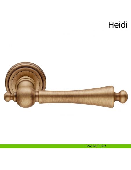 Maniglia per porta interna Heidi Linea Calì rosetta tonda ottone patinè