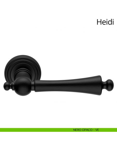 Maniglia per porta interna Heidi Linea Calì rosetta tonda nero opaco