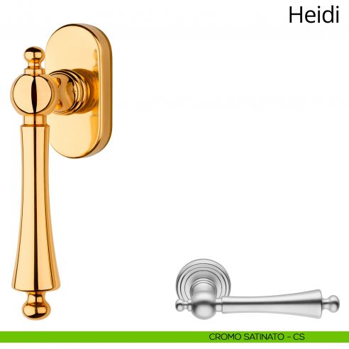 Maniglia per finestra martellina DK Heidi Linea Calì cromo satinato