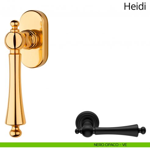 Maniglia per finestra martellina DK Heidi Linea Calì nero opaco